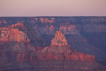 Sunset view into the Grand Canyon National Park from South Rim, Arizona
