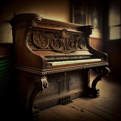 wooden piano (generative AI)