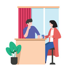 Drinking Flat Illustration