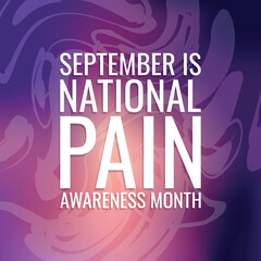 September is National Pain Awareness Month. Design suitable for greeting card poster and banner