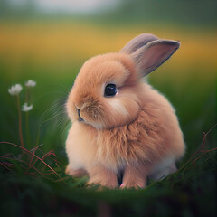 Fototapeta premium Adorable Bunny Rabbit, AI