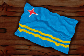 National flag of Aruba. Background  with flag of Aruba.