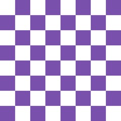 Modern Chess Board Background Design in purple and white colour. Chess checkered design. Chess Mosaic Pattern. Seamless check design.