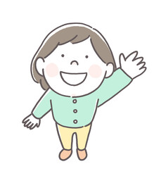 手を挙げる女の子