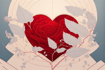 Rose Heart Valentine's Card
