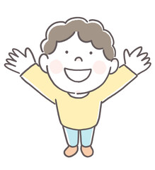 手を挙げる男の子