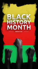 Black History Month 3d style story template Design Illustration, African American History. 