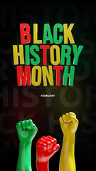 Black History Month 3d style Template Design Illustration, African American History. 