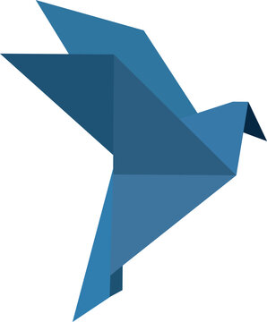 blue origami crane vector image