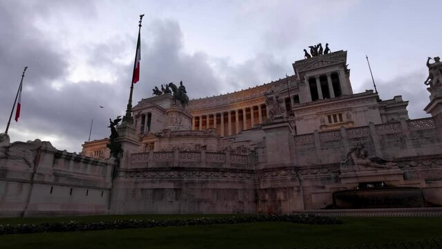 Terrazza Delle community quadrighe side in Rome in Morning