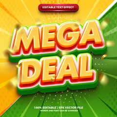 Super Mega Deal sale bold 3d editable text effect