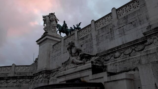 Rome, Italy Terazza Delle community quadrighe side sunrise