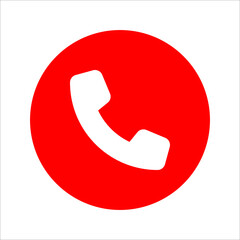 Red Flat Contact Us Icon
