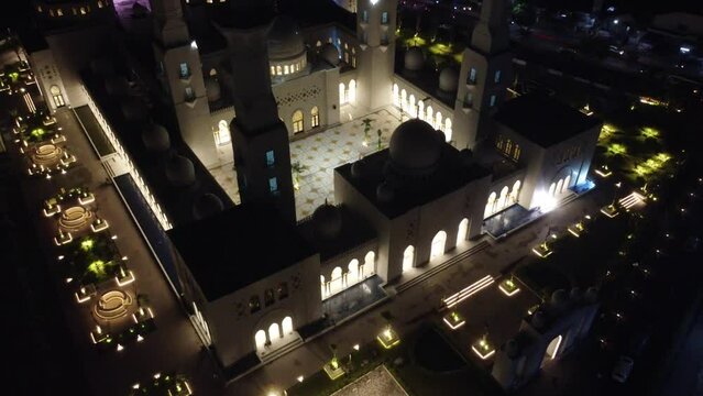 Sheikh Zayed Solo Mosque is a big Mosque in Surakarta, Landmark Surakarta. Aerial view