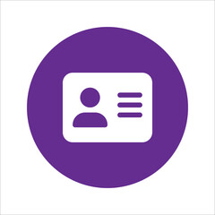 Blue Flat Id Card Icon