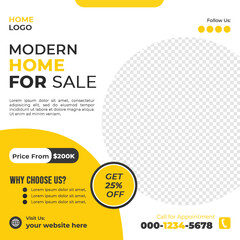 Real estate social media post bundle design, modern Real Estate social media post Template, Real estate social media post web banner template design