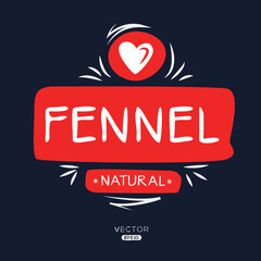 Creative (Fennel), Fennel label, vector illustration.