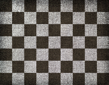 The end of the race flag. Chess flag with the texture of rough fabric.