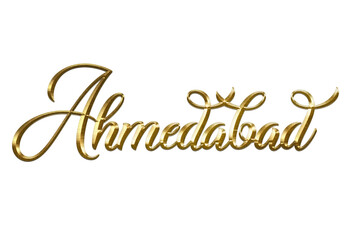 India City Name Gold Text for event backdrop