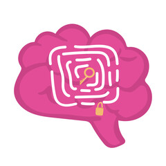 brains labyrinth brain key to isolated on white