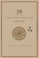 Republic day greetings with national color and symbol.