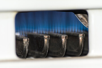 gas flame in closeup - isolated