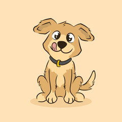 Cute pet dog cartoon character vector illustration