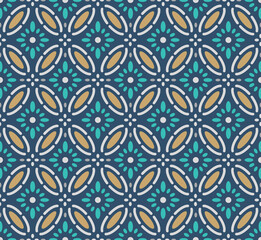 Japanese Curl Diamond Petal Vector Seamless Pattern