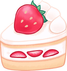 slice of strawberry cake