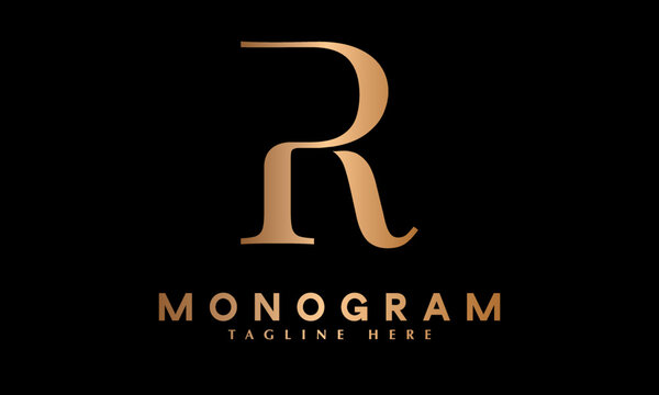 Alphabet R abstract monogram vector logo template