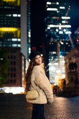 person in the night big city