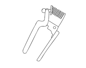 Sheep shearing scissors, doodle vector illustration