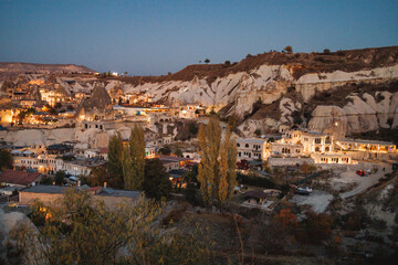 Obraz premium Goreme city at night in Cappadocia, Central Anatolia