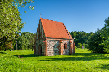 Obraz premium Chapel of Saint George from the early 15th century, Banie village in West Pomeranian Voivodeship, Poland.