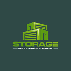 Illustration vector graphic of self storage company logo design template