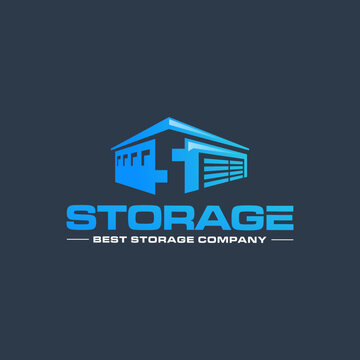Illustration vector graphic of self storage company logo design template