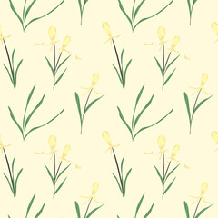 Fototapeta na wymiar flowers on a pastel color seamless patterns background. Suitable for wrapping paper, wallpaper, textiles 
