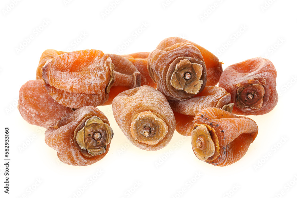 Wall mural dried persimmon on white background 