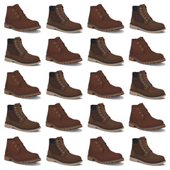 Shoe pattern shoes fashion vector boot footwear foot boots illustration design accessory