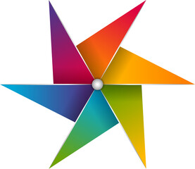 Pinwheel Symbol In Rainbow Colors