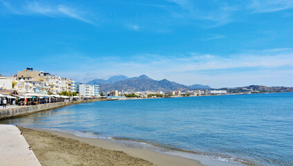 Fototapeta na wymiar Quay town of Ierapetra on the Mediterranean Sea