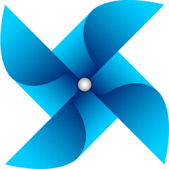 Blue Pinwheel Symbol