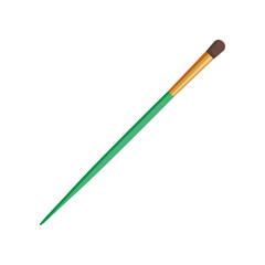 Painting round brush for artists cartoon illustration. Paintbrush for drawing on white background, painter supply. Art, stationery concept