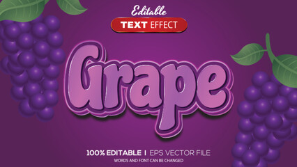 3D editable text effect grape theme