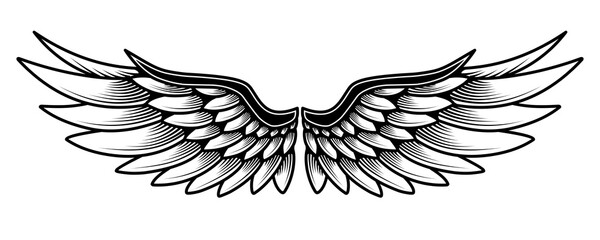 vector angel wings tribal tattoo