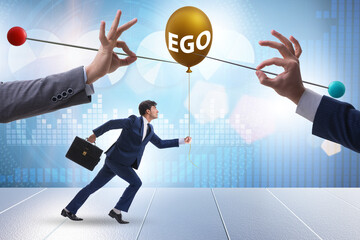 Businessman in excessive ego concept