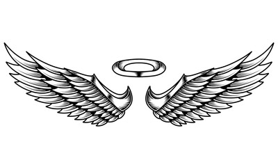 vector angel wings tribal tattoo