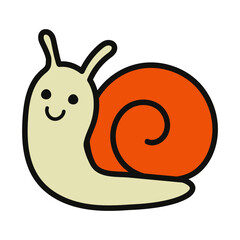 Retro butterfly doodle character funny snail cartoon