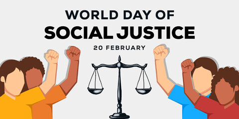 flat design horizontal banner world day of social justice