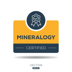 Creative (Mineralogy) Certified badge, vector illustration.